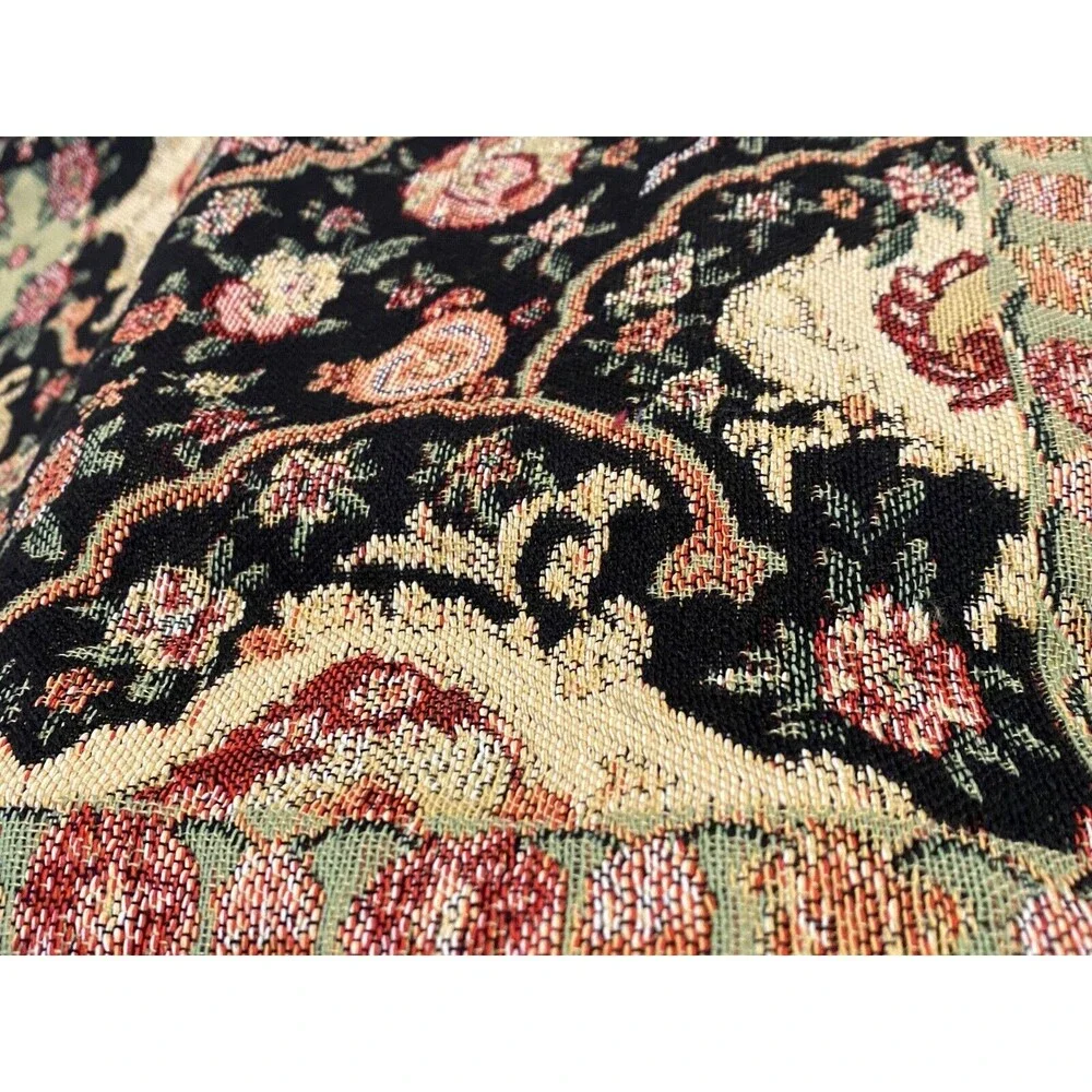 NIP CUDDLEDOWN Wickham Standard Sham 100% Cotton Jacquard Belgium Floral Black